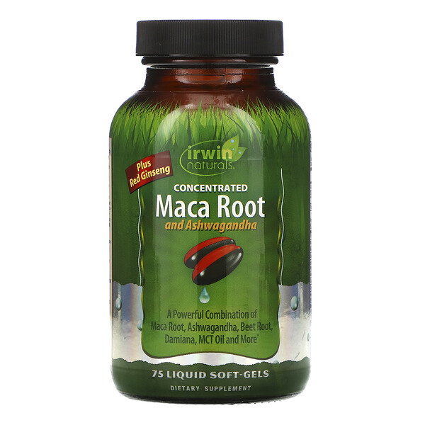 IRWIN MACA ROOT&ASHWAGANDHA 75LIQUID SOFTGEL 55684