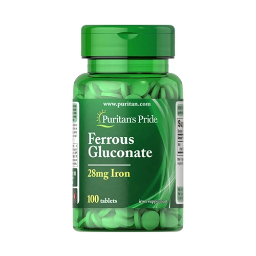 PURITAN'S PRIDE FERROUS GLUCONATE 28MG*100TAB 64885