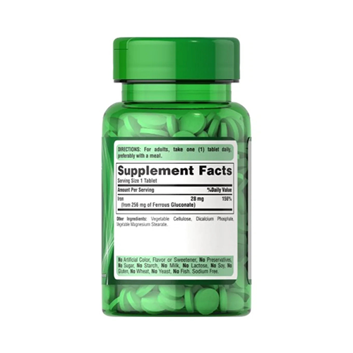 PURITAN'S PRIDE FERROUS GLUCONATE 28MG*100TAB