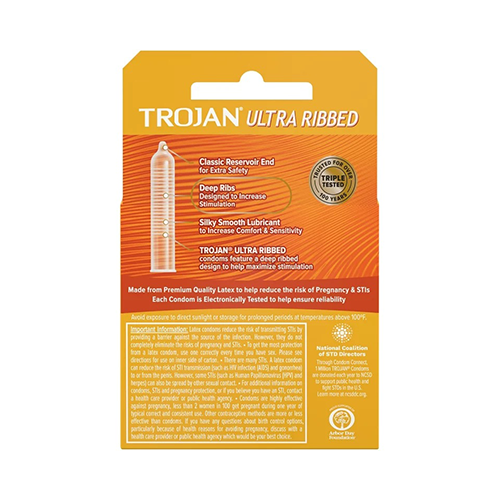 TROJAN ULTRA RIBBED CONDOM.*3