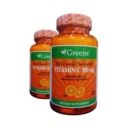 GREENS VITAMIN C CHEWABLE 500MG *100 TABLETS