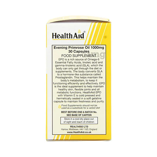 HEALTH AID EVENING PRIMROSE OIL 1000MG*30 CAPSULES 61790