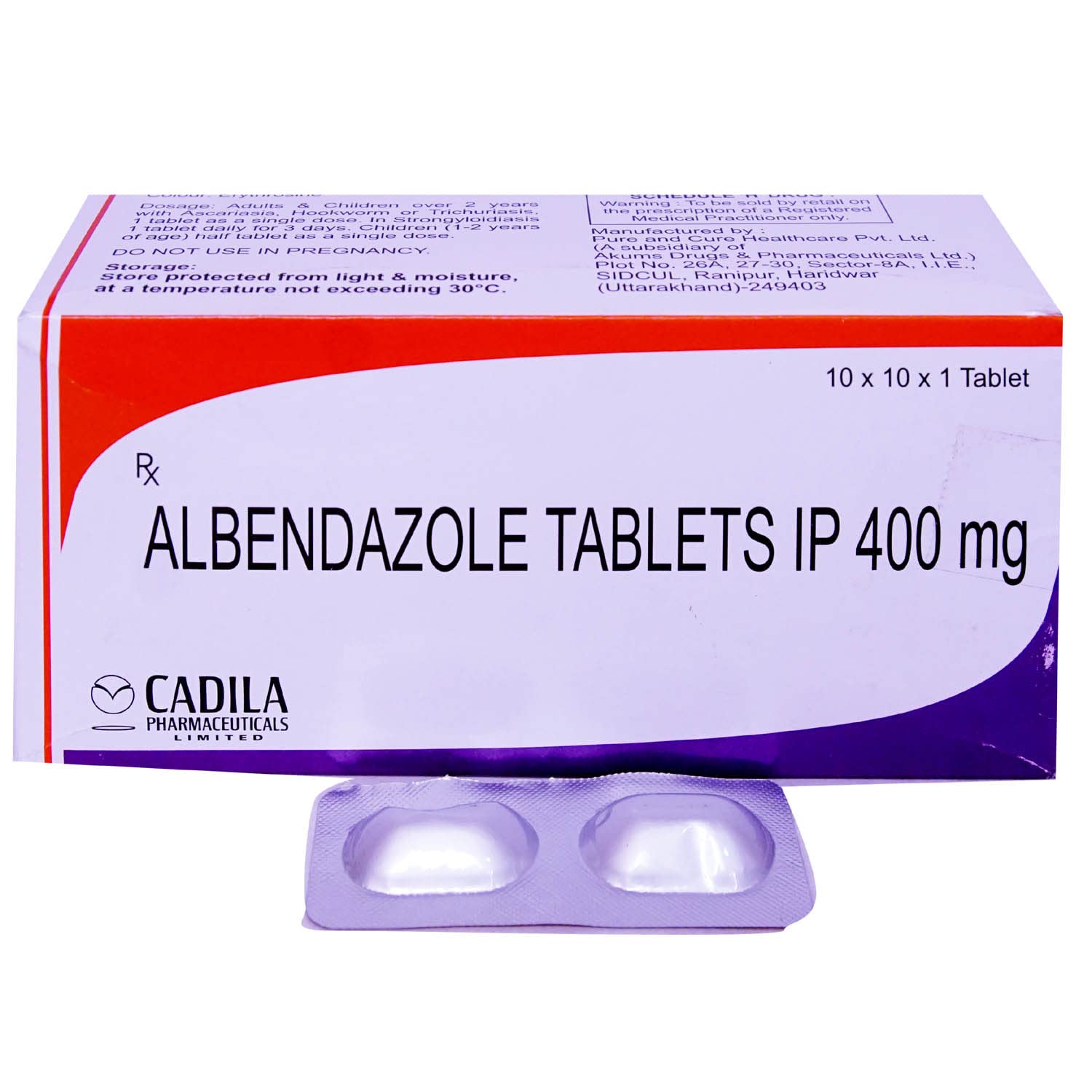 ALBENDAZOLE  400MG TABLETS 61418