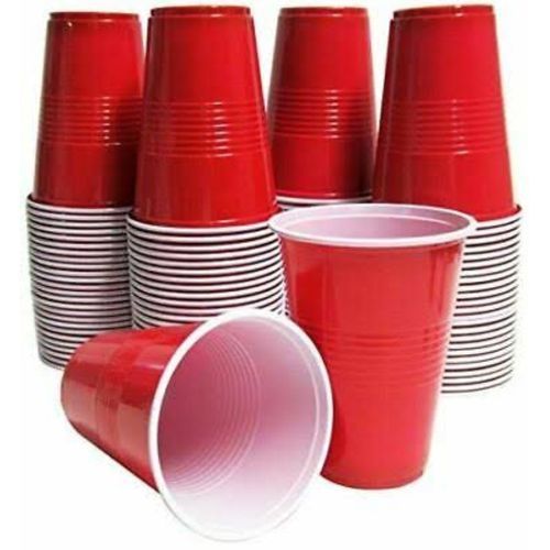 Disposable Red and White Cups x 50