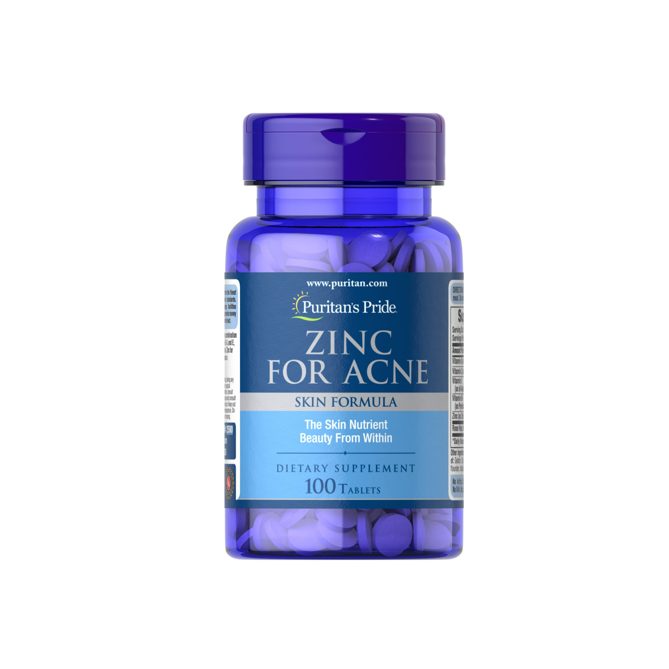PURITAN'S PRIDE ZINC FOR ACNE *100 TABLETS